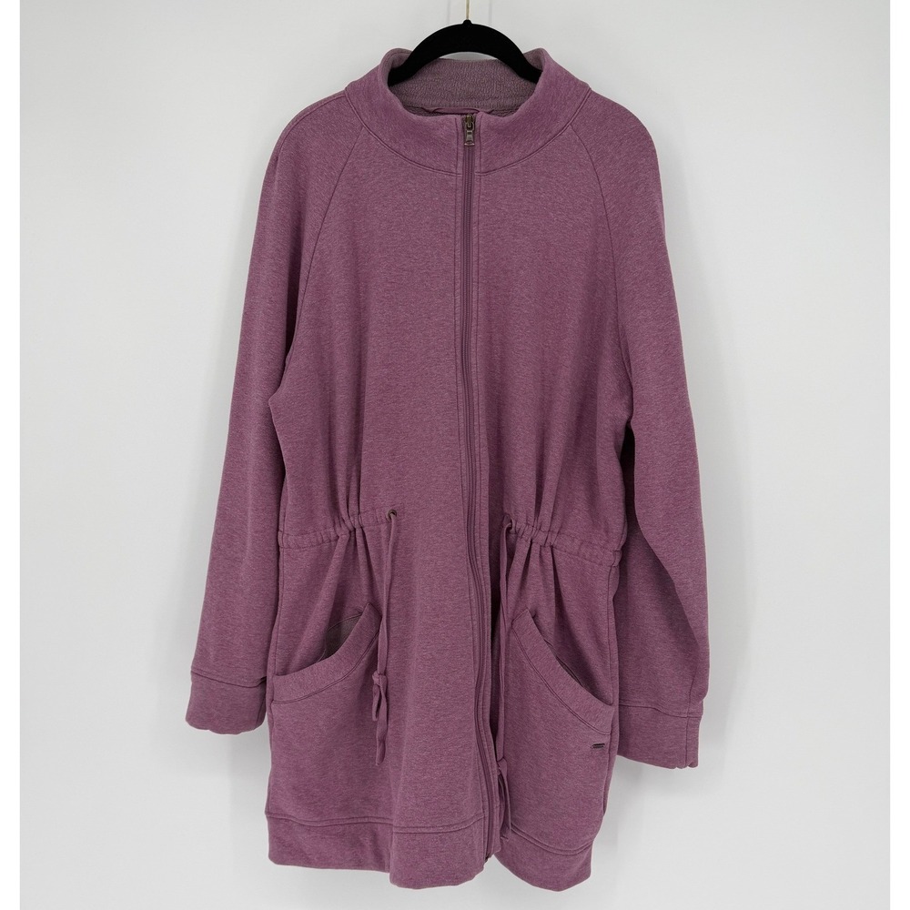 UGG Australia Women Purple Full Zip Drawstring Waist Longline Jacket 2X 1015372